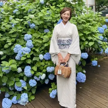 紫陽花の季節、自分で仕立てたお着物で古都鎌倉・明月院へ