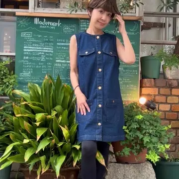 今年の夏はH&amp;Mデニムワンピースで、ハイライトを活かした夏のショートヘア！