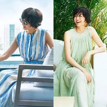 富岡佳子さんが着る「優雅なサマードレス」で大人の休日スタイル 