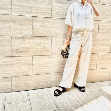 夏のホワイトコーデで高輪brunch
