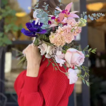 誕生日のブーケと最後にちょっとだけキラキラ観賞