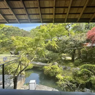 日本の庭園を楽しみながらアフタヌーンティー。