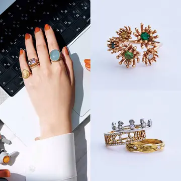 【日常を照らす「ステディリング」16選】ボリュームと重ねづけが、大人の手もとにときめきを