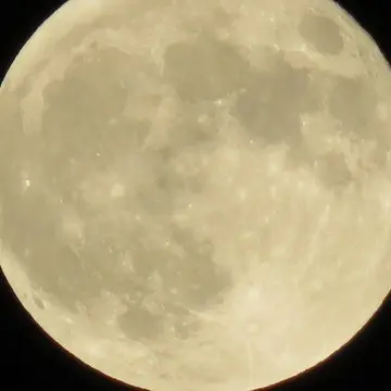 中秋の名月、満月を見上げる。