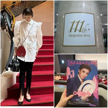 存在感のあるブラウスはそれだけで華やか✨宝塚観劇コーデはスタイルアップコーデ✨
