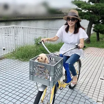 New自転車で愛犬とサイクリング
