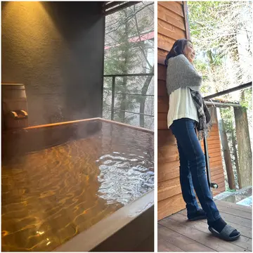 【冬の温泉旅】雪景色と檜風呂、別荘感覚で楽しむ温泉グランピング