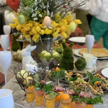 Easter table styling LessonにZARAのcolor pantsで行って来ました
