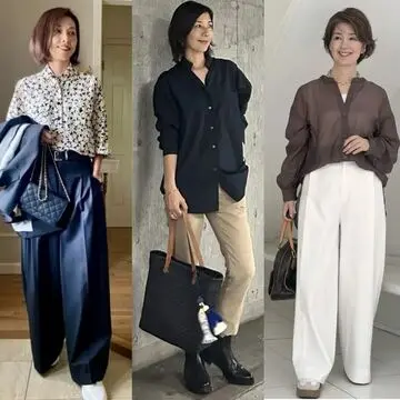 【50代のシャツコーデ5選】端境期のおしゃれにぴったり！秋らしい落ち着いたカラーで季節感もプラス