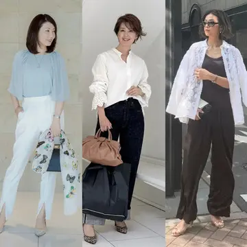 【50代のブラウスコーデ5選】夏から秋にかけて出番増！“美シルエット”叶える季節の変わり目に取り入れたい一着