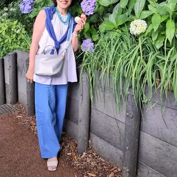 久しぶりの鎌倉 紫陽花鑑賞はお気に入りのパンツとかごバッグで