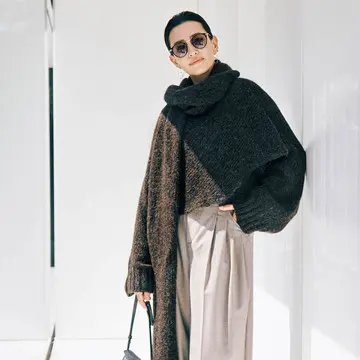 メリハリシルエットで着膨れ感もなし！おしゃれ上級者のニットスタイル