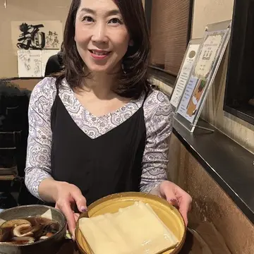 インパクト大‼︎名物ひもかわうどんは想像以上に幅広でした♡