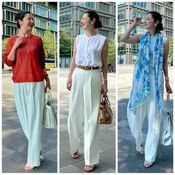 爽やかで品よく見えてお気に入り♪アラフィフ夏のUNIQLOワイドパンツコーディネート