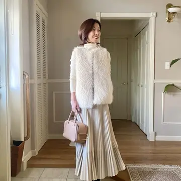 白なワントーンで冬コーデ