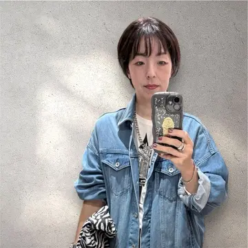 50代UNIQLOデニムジャケットコーデ