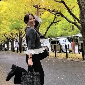 ZARAニットで秋の銀杏並木さんぽ♡