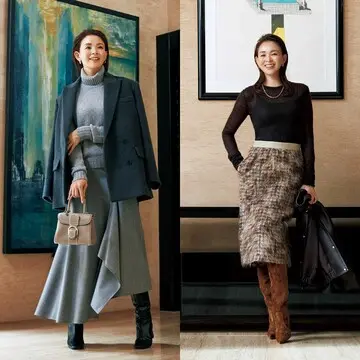 【ドラマティックなスカートコーデ5選】冬の街で思わず目がいく、華やかな気配。モダンな華やぎを描いて