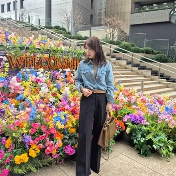 GUのデニムシャツでミッドタウン日比谷のフラワーイベントへ🌸