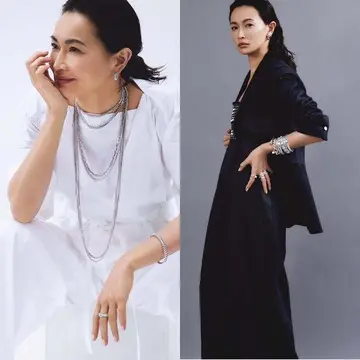 【初夏を照らす「ホワイトジュエリー」コーデ6選】長谷川京子さんがモダンに、知的にまとう“白い”輝き