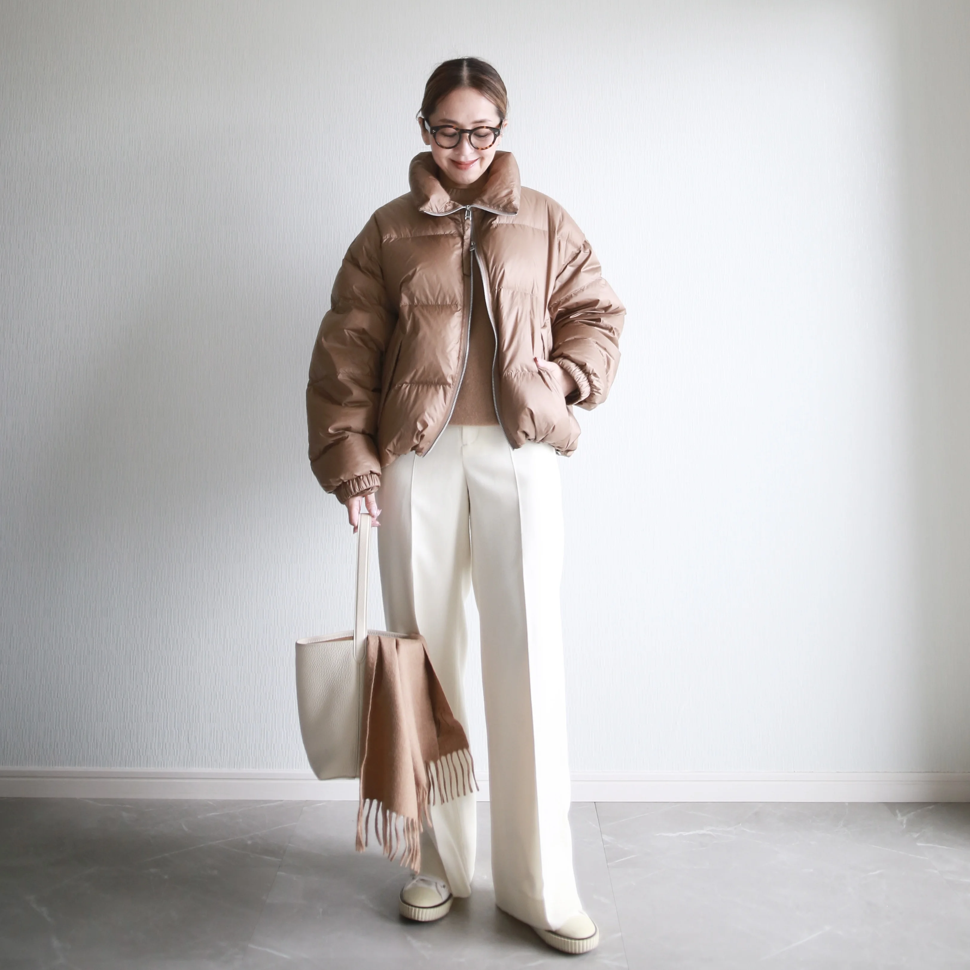 marisol upperhights bemiコラボダウン　着回し　小柄コーデ