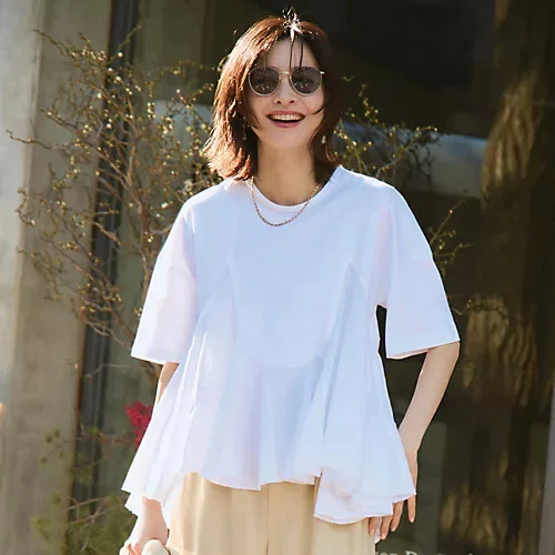 M7days ペプラムラッフルTシャツ