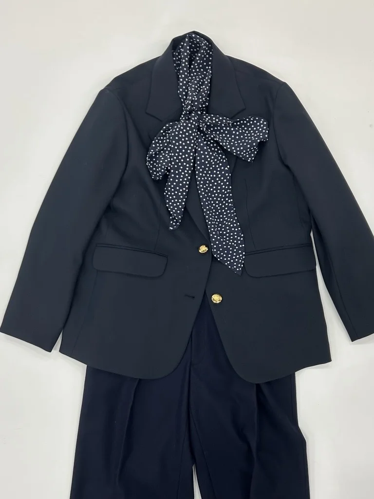 M7days 【とろみ素材】エレガントドット柄ボウタイブラウス