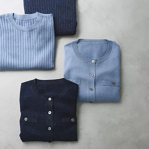 M7days ラメフェイクポケット付きカーディガン