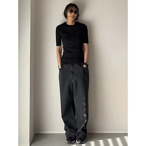 ウーア　ショートハンドニットプルオーバー　コーデ