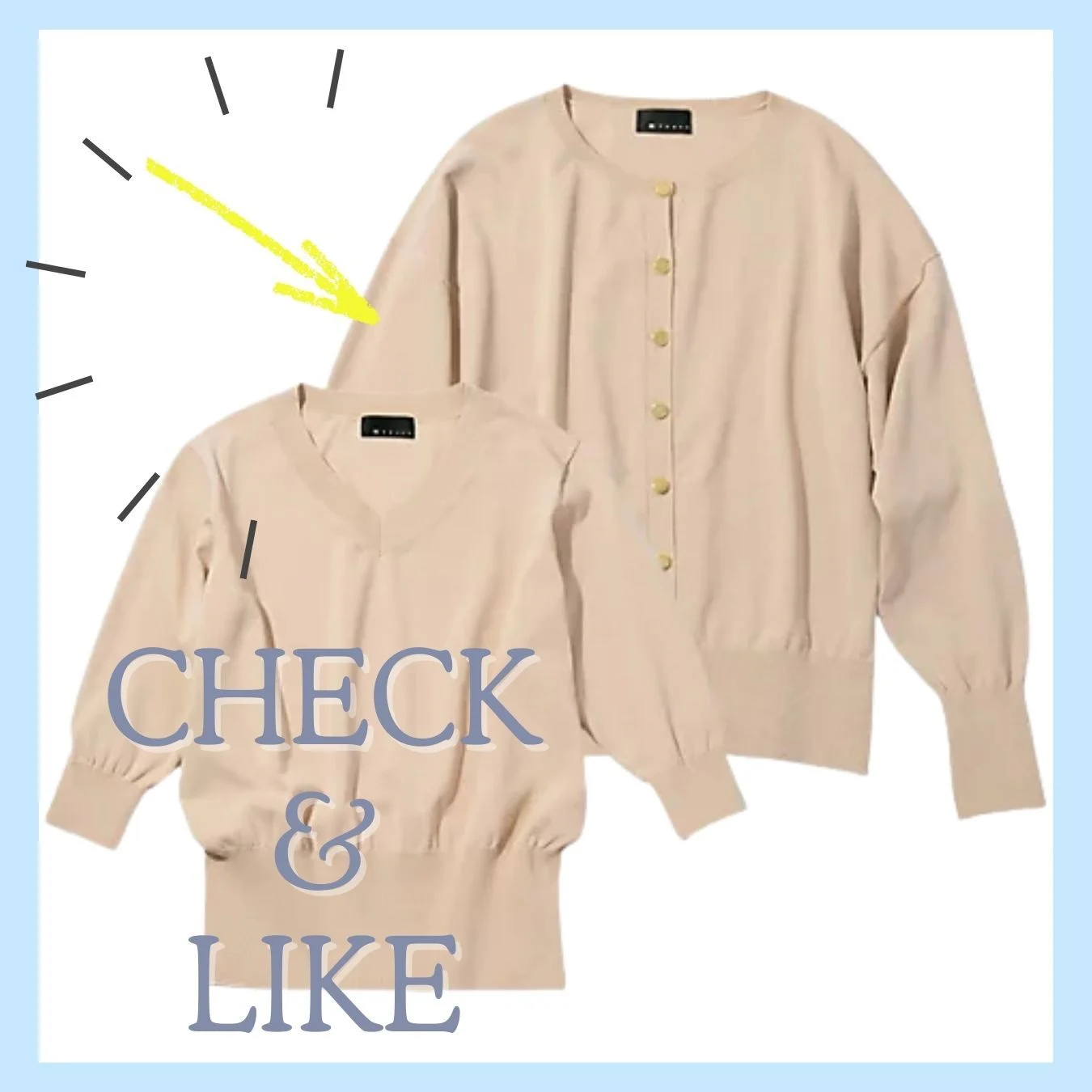 【加藤かすみさんコラボ】【洗える】着映えアンサンブルニット