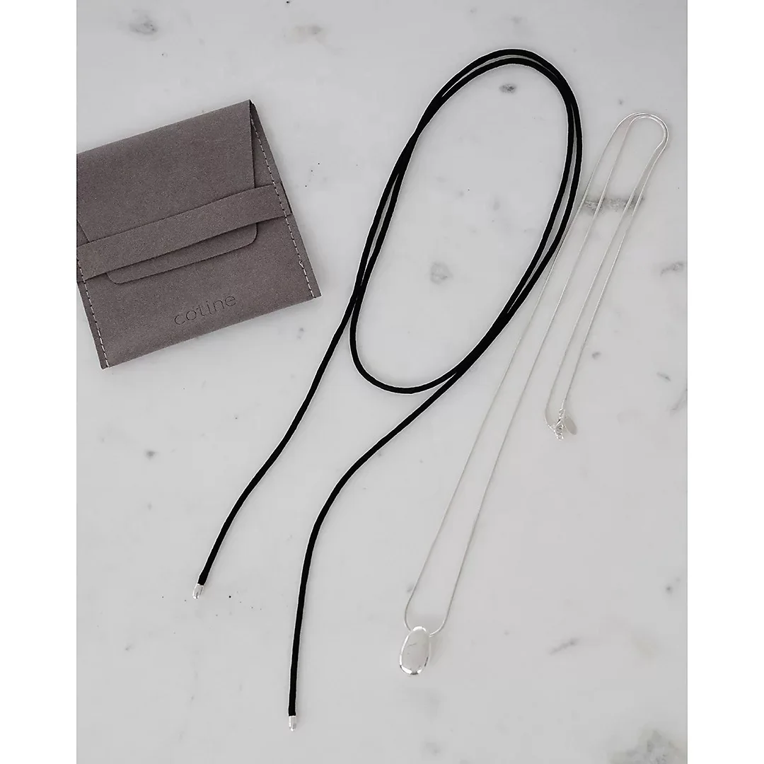 12closet 【cotine】マルチwayシルバーネックレス〈スネークチェーン＆シルクコード〉