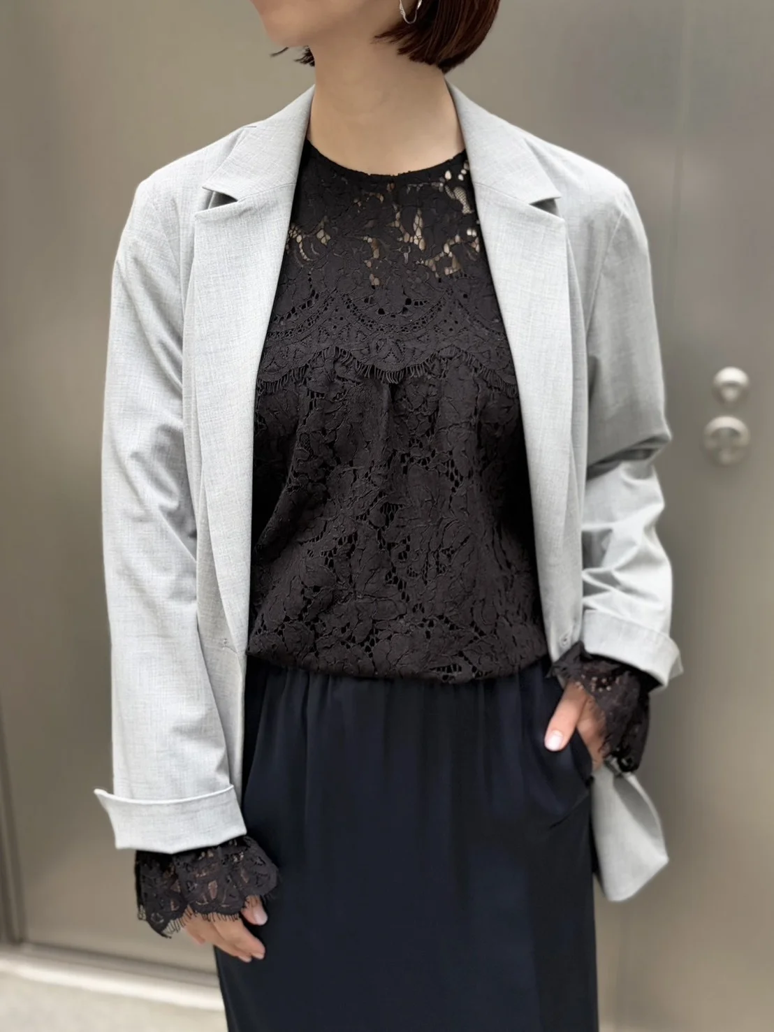 M7days 【加藤かすみさんコラボ】【洗える】 大人レースブラウス