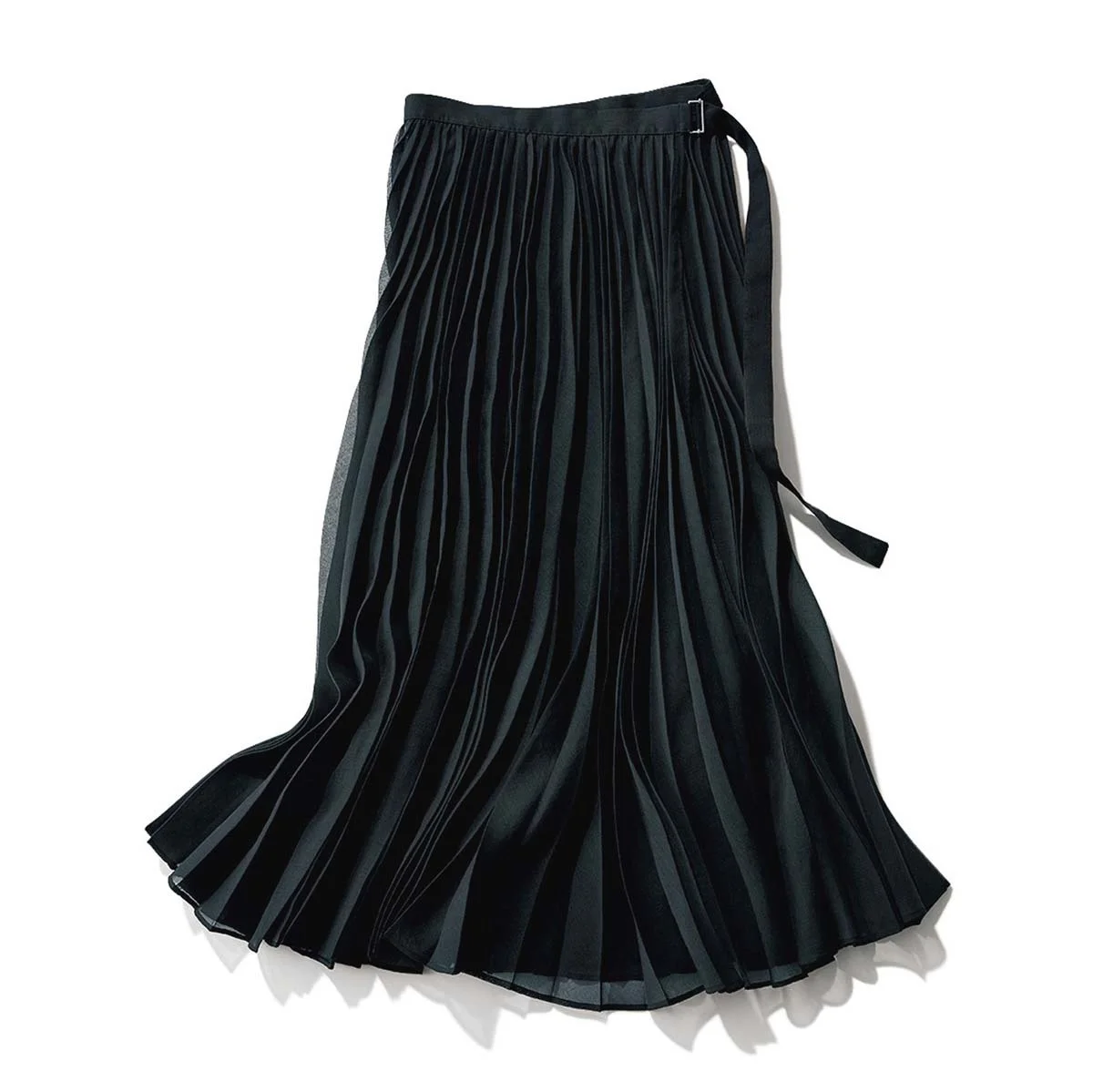 黒のオーガンジープリーツスカート