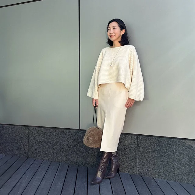 【M7days × 辻直子さん】フロントスリットIラインスカート｜通勤・休日のリアル3コーデ_1_4