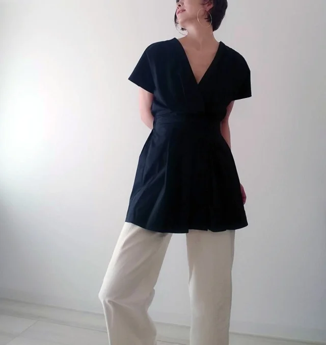【ZARA】ブラックシャツで魅せる40代夏のモノトーンコーデ_1_5