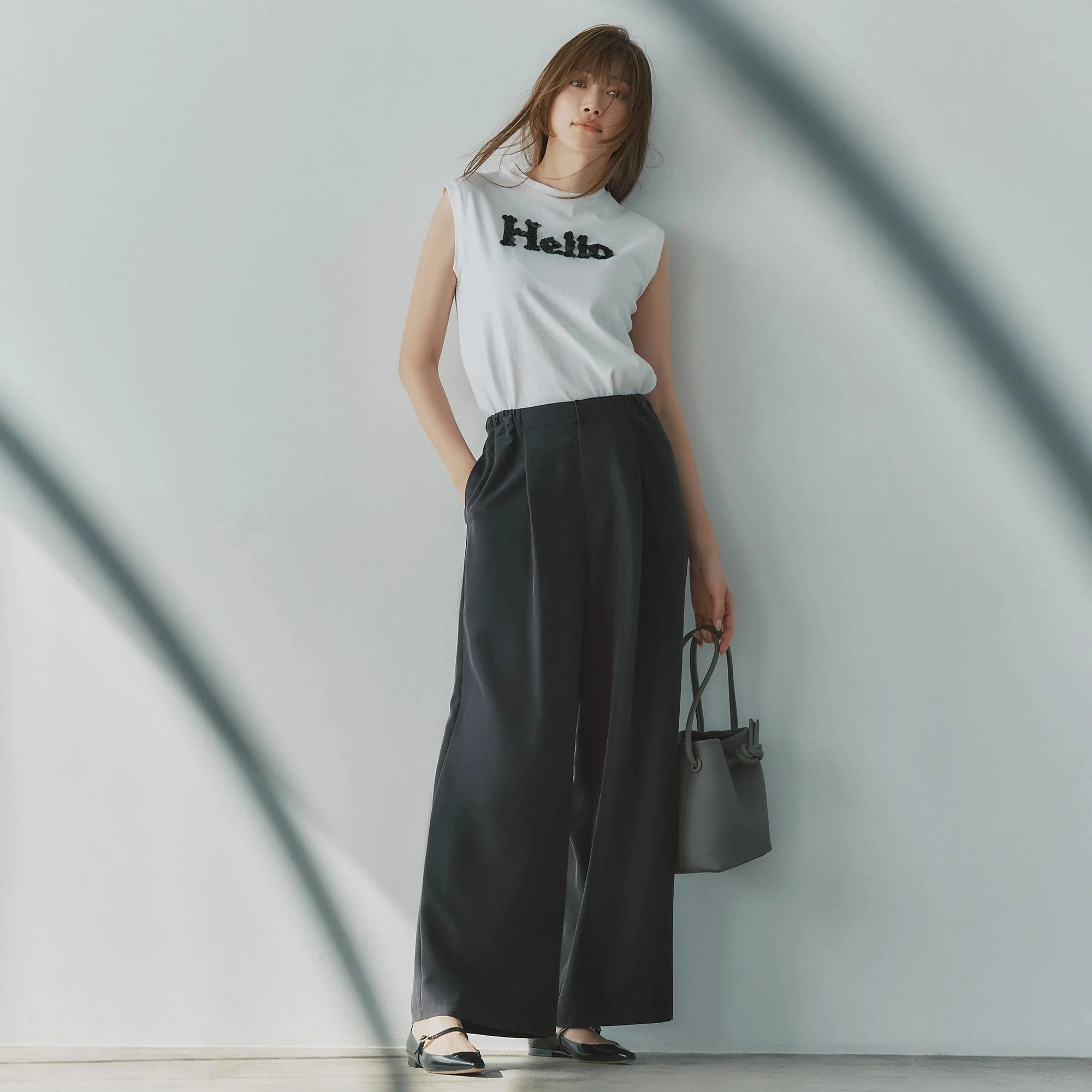 M7days 【高園あずささんコラボ】フィブリルタック入りワイドパンツ