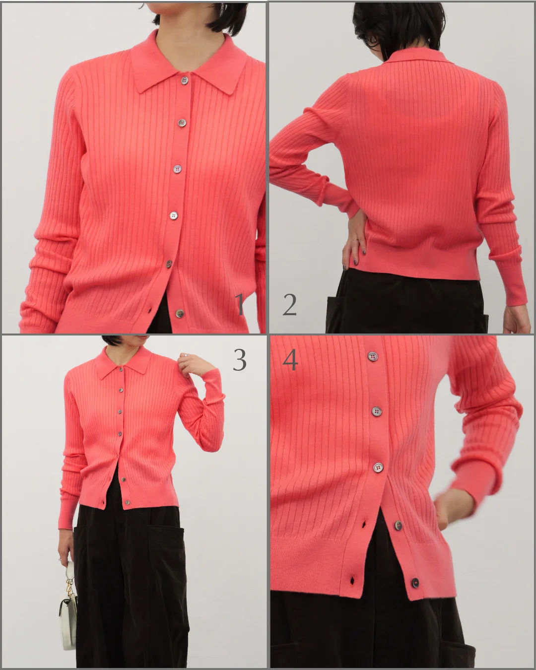 M7days襟つきリブニット着用画像