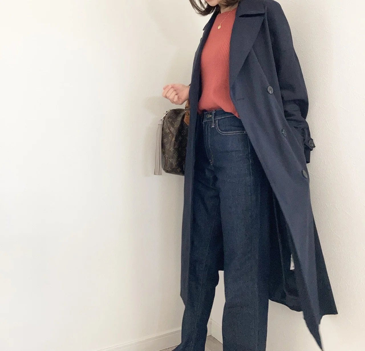 ZARA♥ネイビートレンチでトラッドコーデ【momoko_fashion】