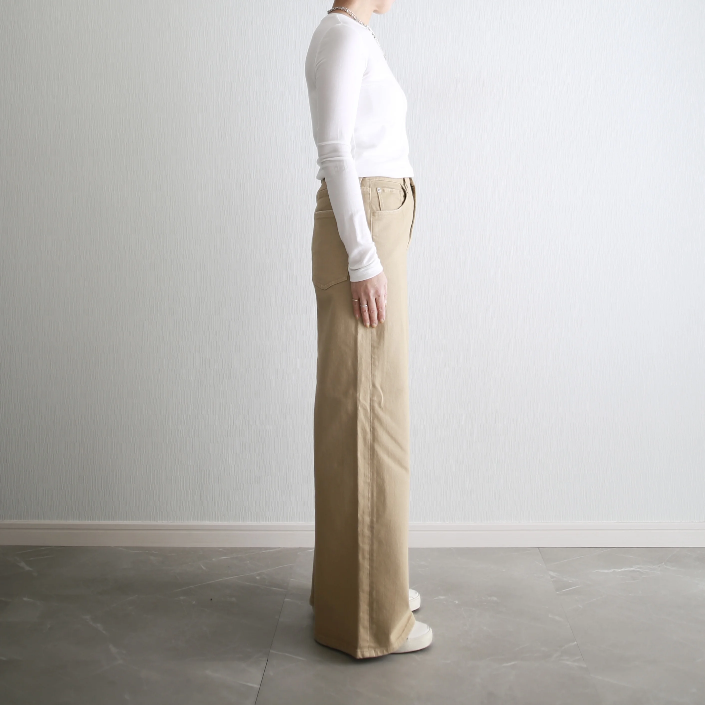 marisol bemiコラボ ベージュデニム　別注　healthydenim pinkpepper wide