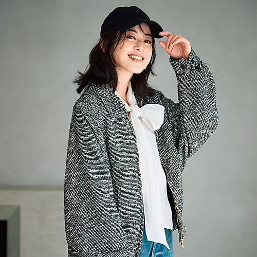 【徳原文子さんコラボ】シボ感ボウタイブラウス