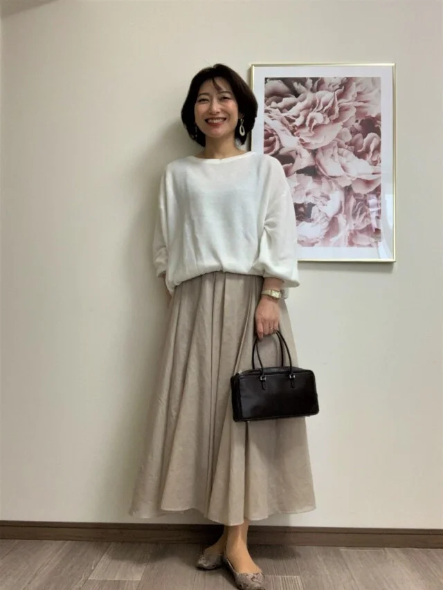 【Marisol別注】 エディター三尋木奈保さん×martinique　 オーガンジースカート Marisol限定　ベージュ