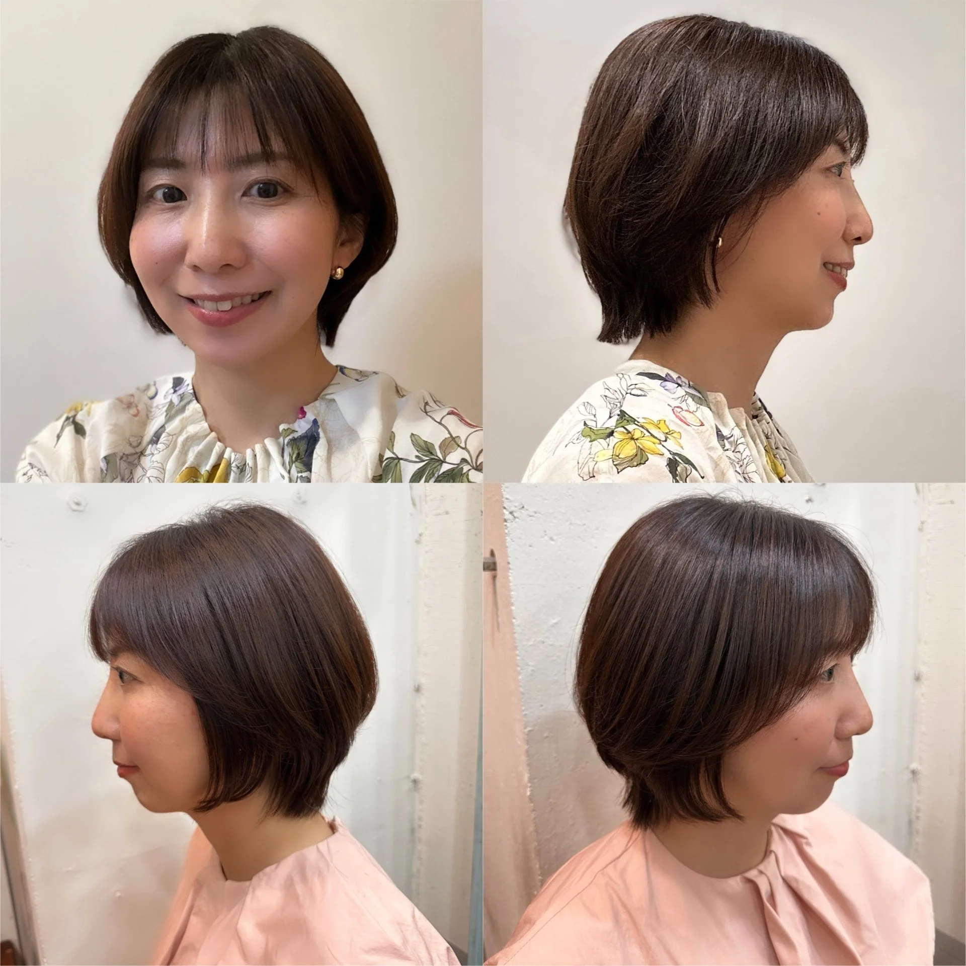 【40代ヘアスタイル】丸顔に効く！ひし形ショートスタイル