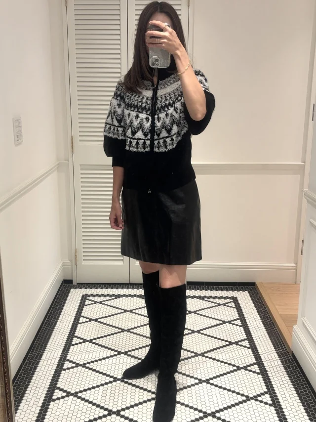 辛口レザースカートとの合わせも好き