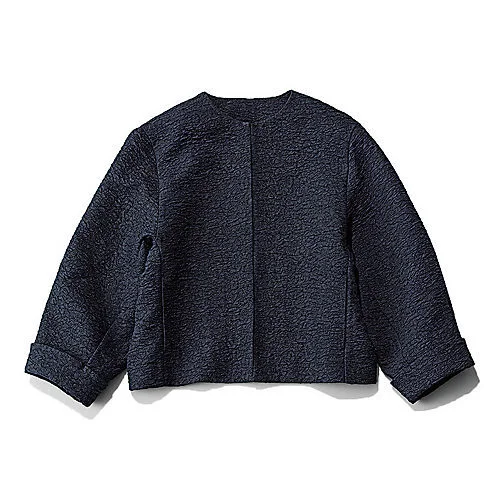 M7days【東原妙子さんコラボ】【洗える】ジャカードノーカラージャケット