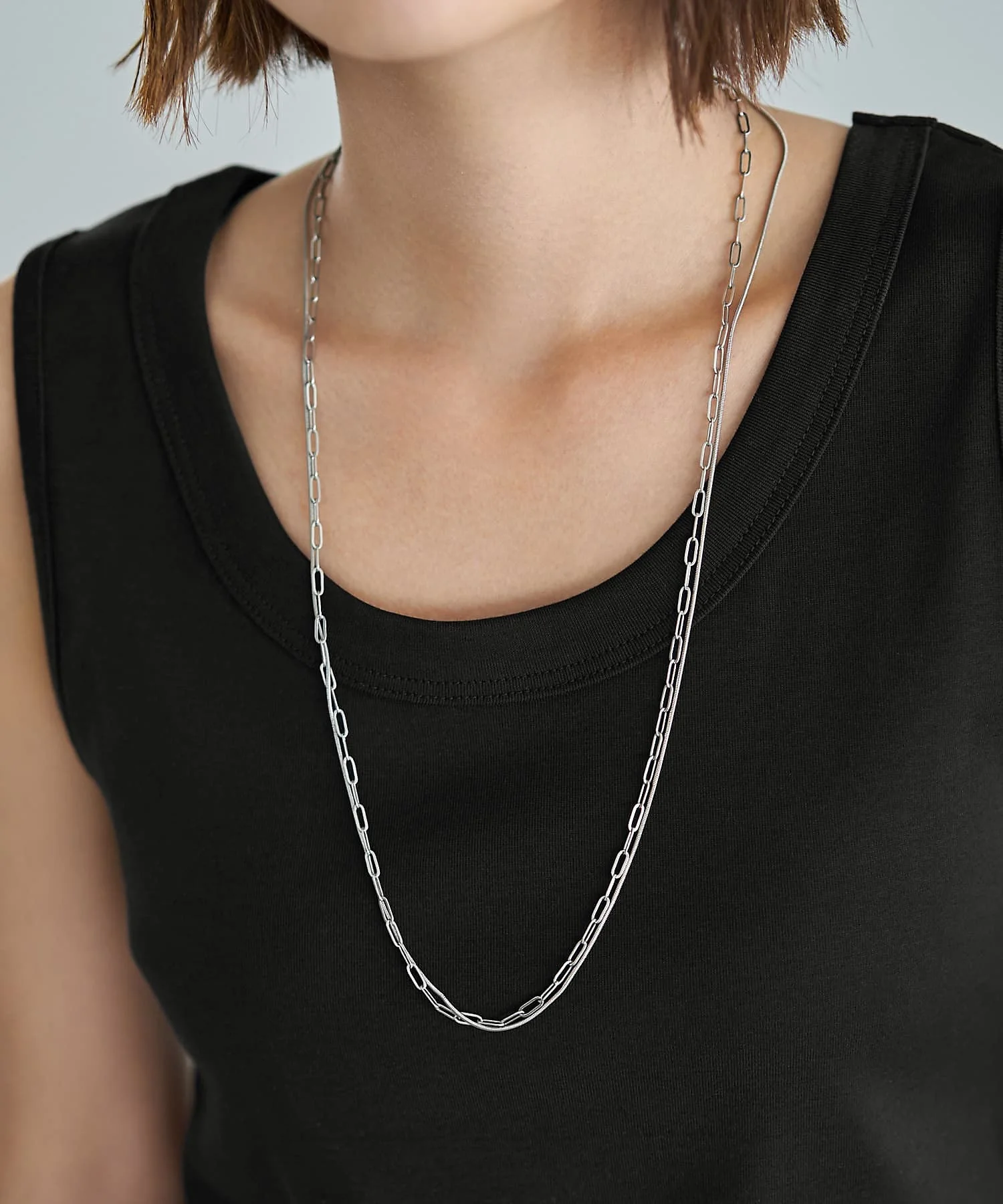 STYLE DELI クリップチェーン70２連ロングネックレス
