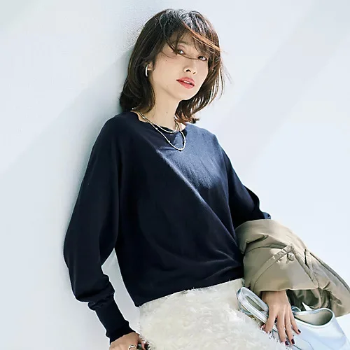 M7days 【洗える】すっきり見えドルマンニット