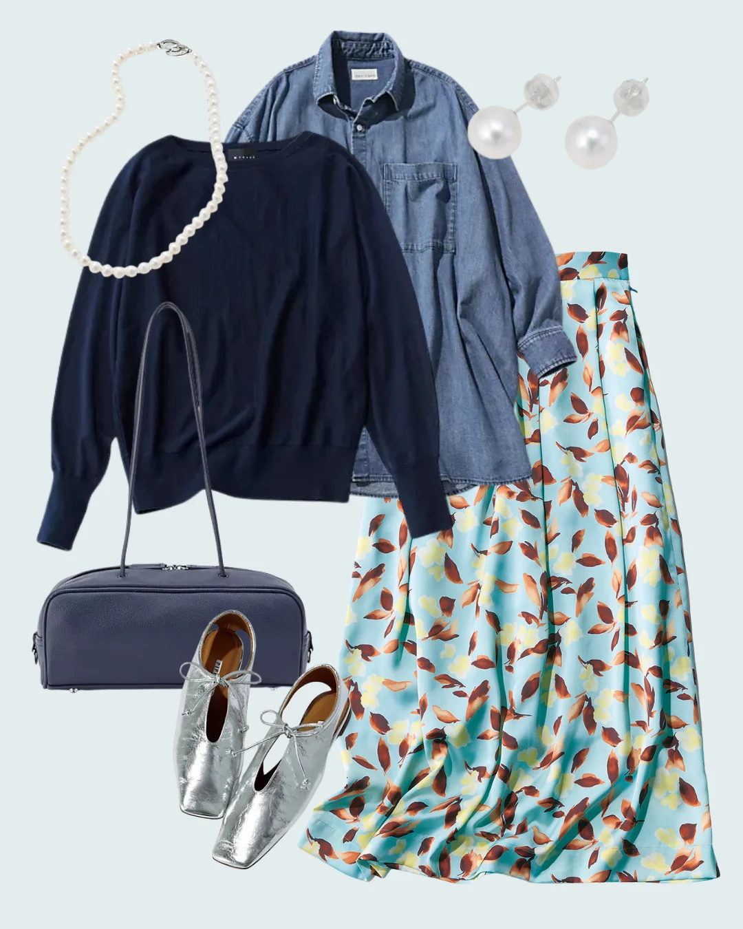 M7days（エムセブンデイズ）フラワープリントスカート