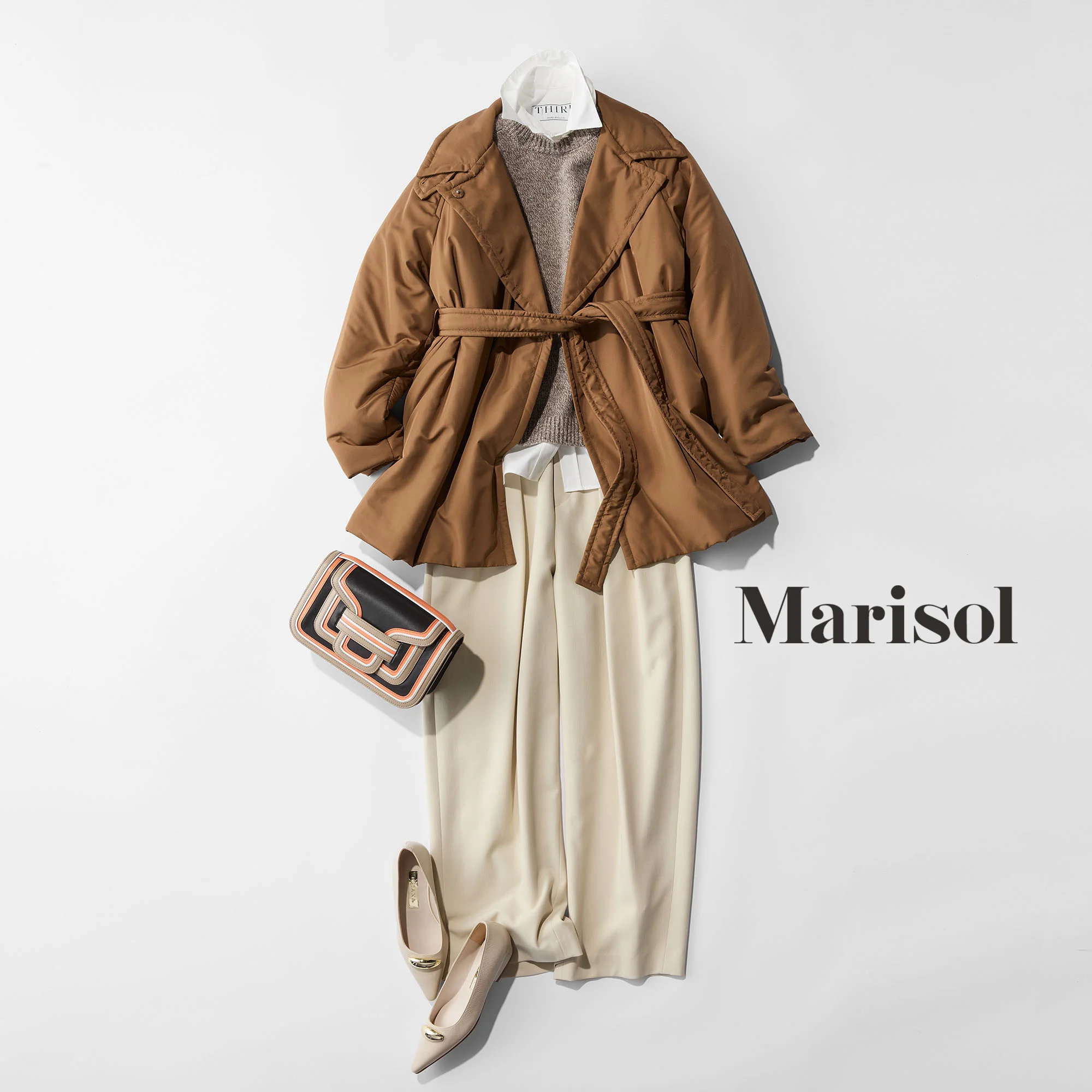 食品展示会の視察で、風が冷たい湾岸エリアへ。軽く暖かな中綿コートで機動力も防寒も万全【2026/03/10のコーデ】