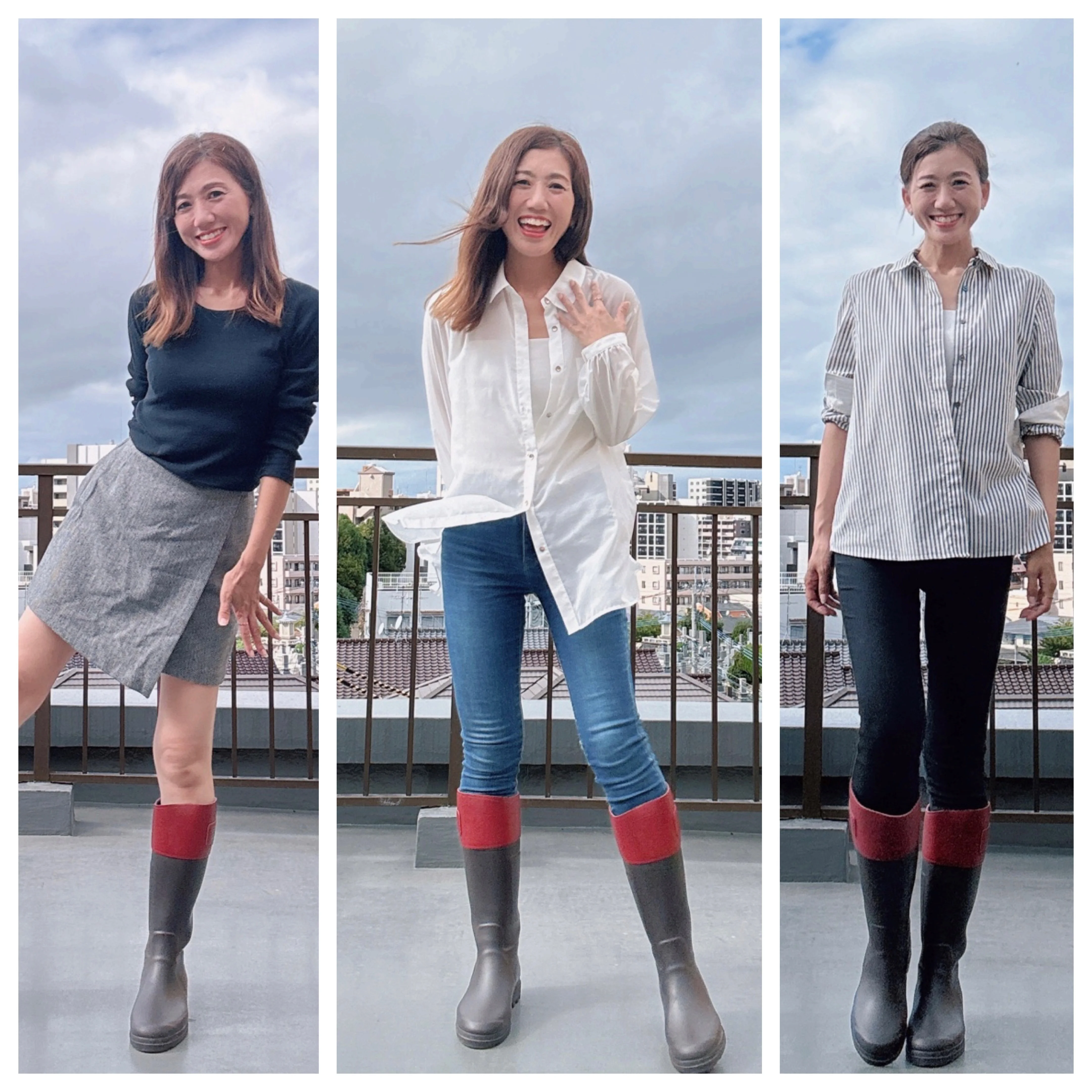 【AIGLE×Rouge】ラバーブーツで秋コーデ。