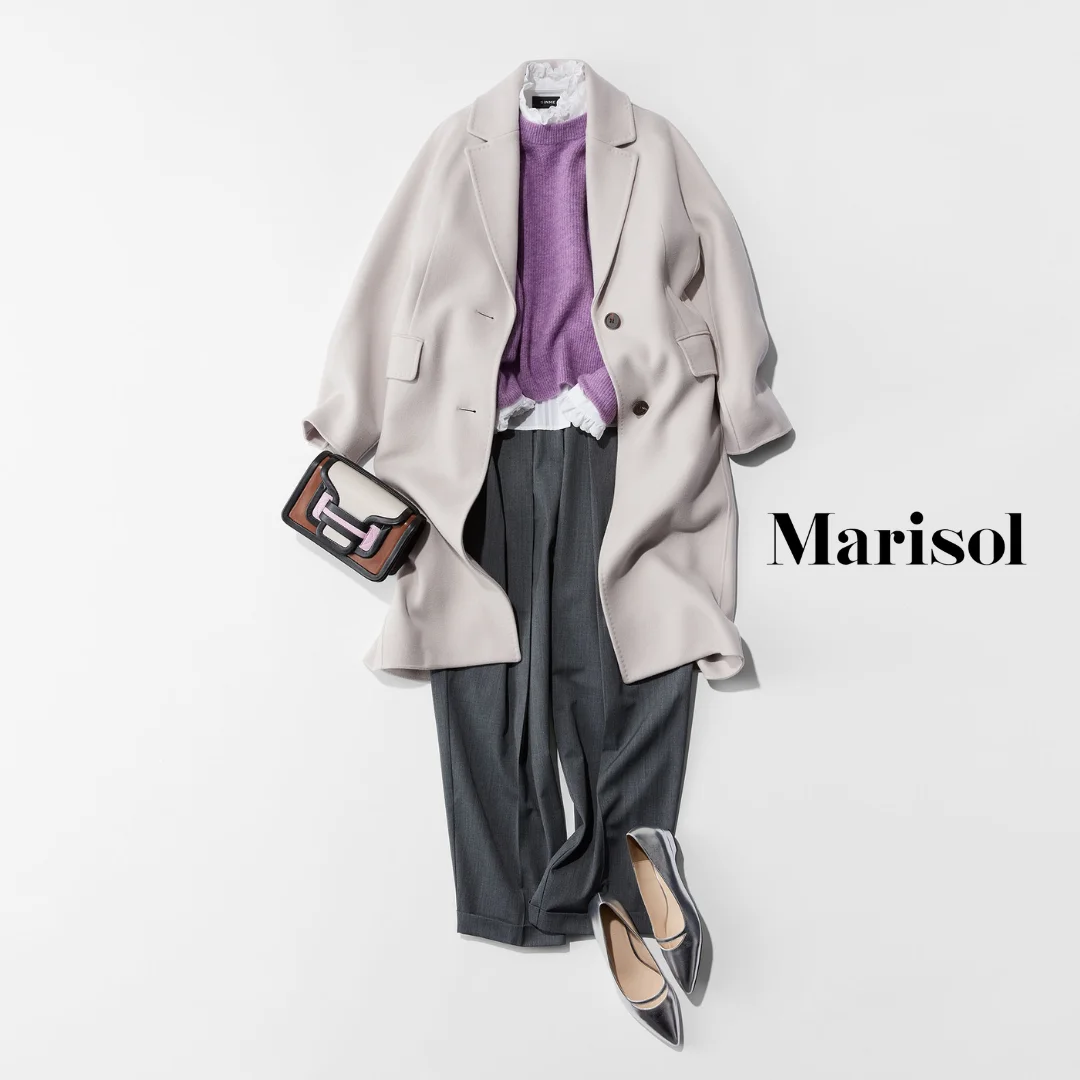 世代間ギャップを感じた時はバランス感覚のある紫ニットを着こなして【2026/01/23のコーデ】